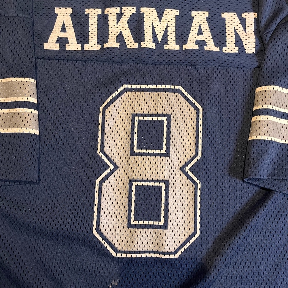 Vintage Dallas Cowboys Troy Aikman #8 Logo 7 Jersey Large (46-48) NFL 90's